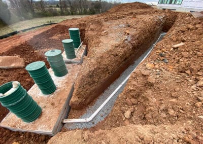 Installation of septic system in yard