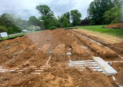 Septic installation in a yard